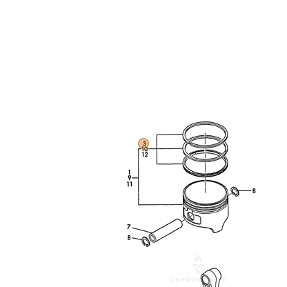 ECHO part Y76061122500 — IPL diagram snippet (6x zoom, amber highlight)