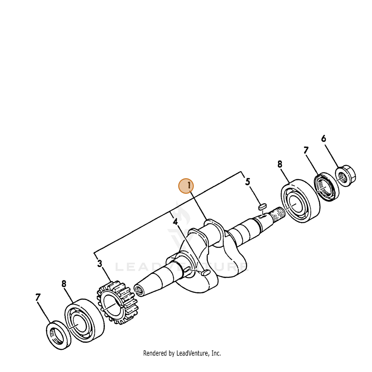 ECHO part Y76064021800 — IPL diagram snippet (6x zoom, amber highlight)