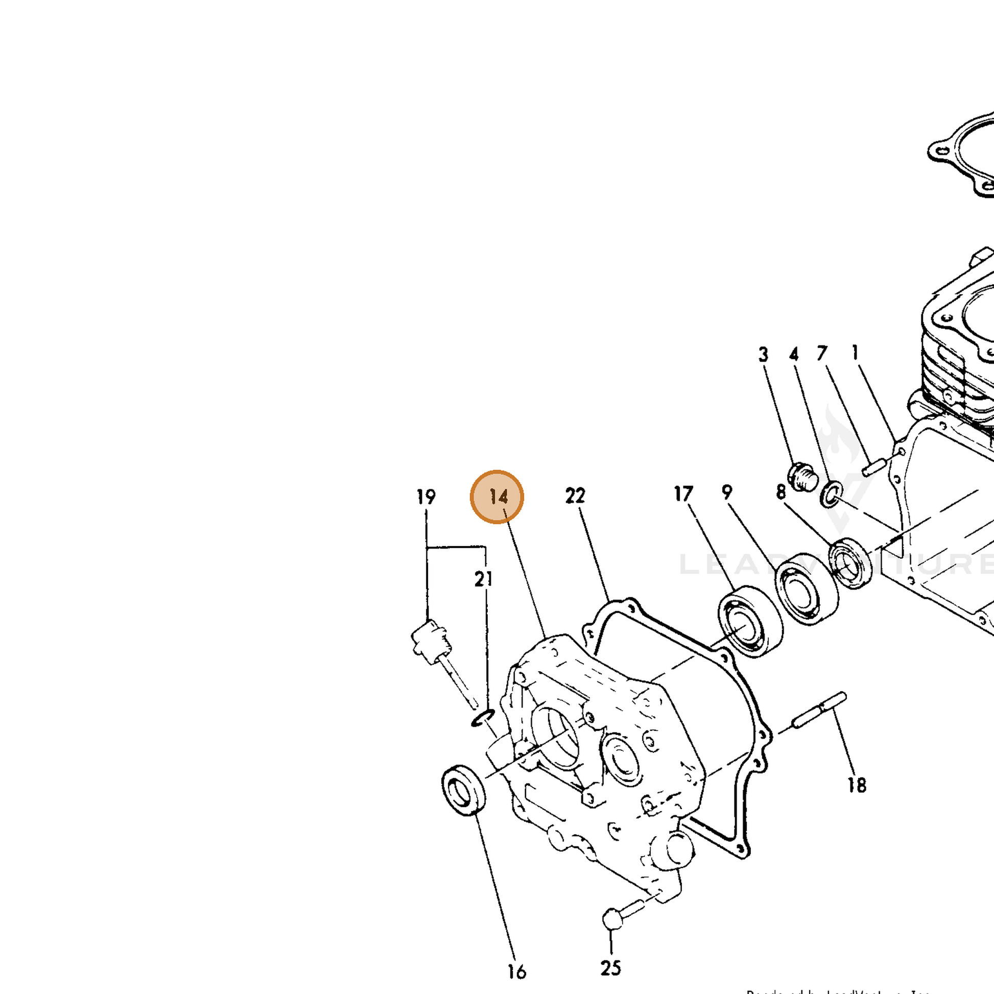 ECHO part Y76064101510 — IPL diagram snippet (6x zoom, amber highlight)