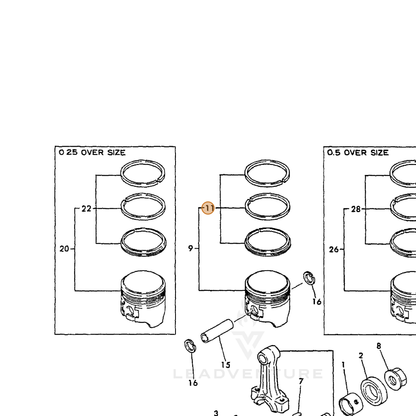 ECHO part Y76066422500 — IPL diagram snippet (6x zoom, amber highlight)