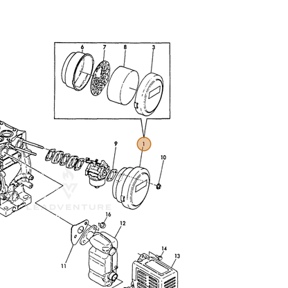 ECHO part Y76071012571 — IPL diagram snippet (6x zoom, amber highlight)