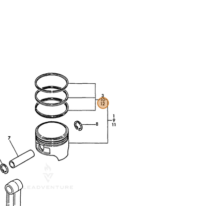 ECHO part Y76071022550 — IPL diagram snippet (6x zoom, amber highlight)