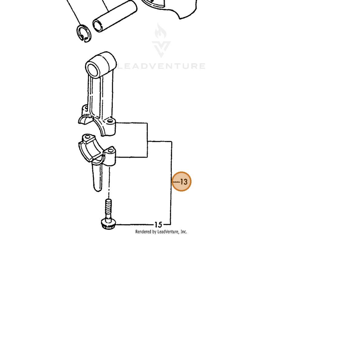 ECHO part Y76071023101 — IPL diagram snippet (6x zoom, amber highlight)
