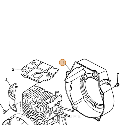 ECHO part Y76074045600 — IPL diagram snippet (6x zoom, amber highlight)