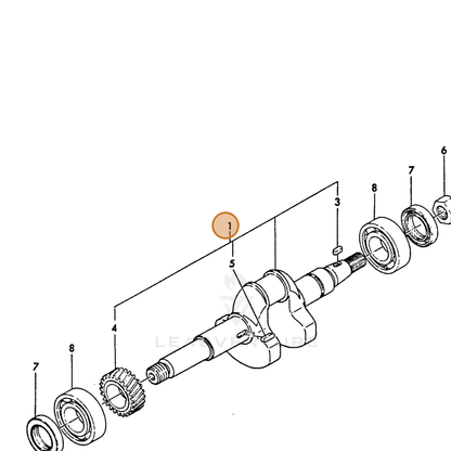 ECHO part Y76074221740 — IPL diagram snippet (6x zoom, amber highlight)
