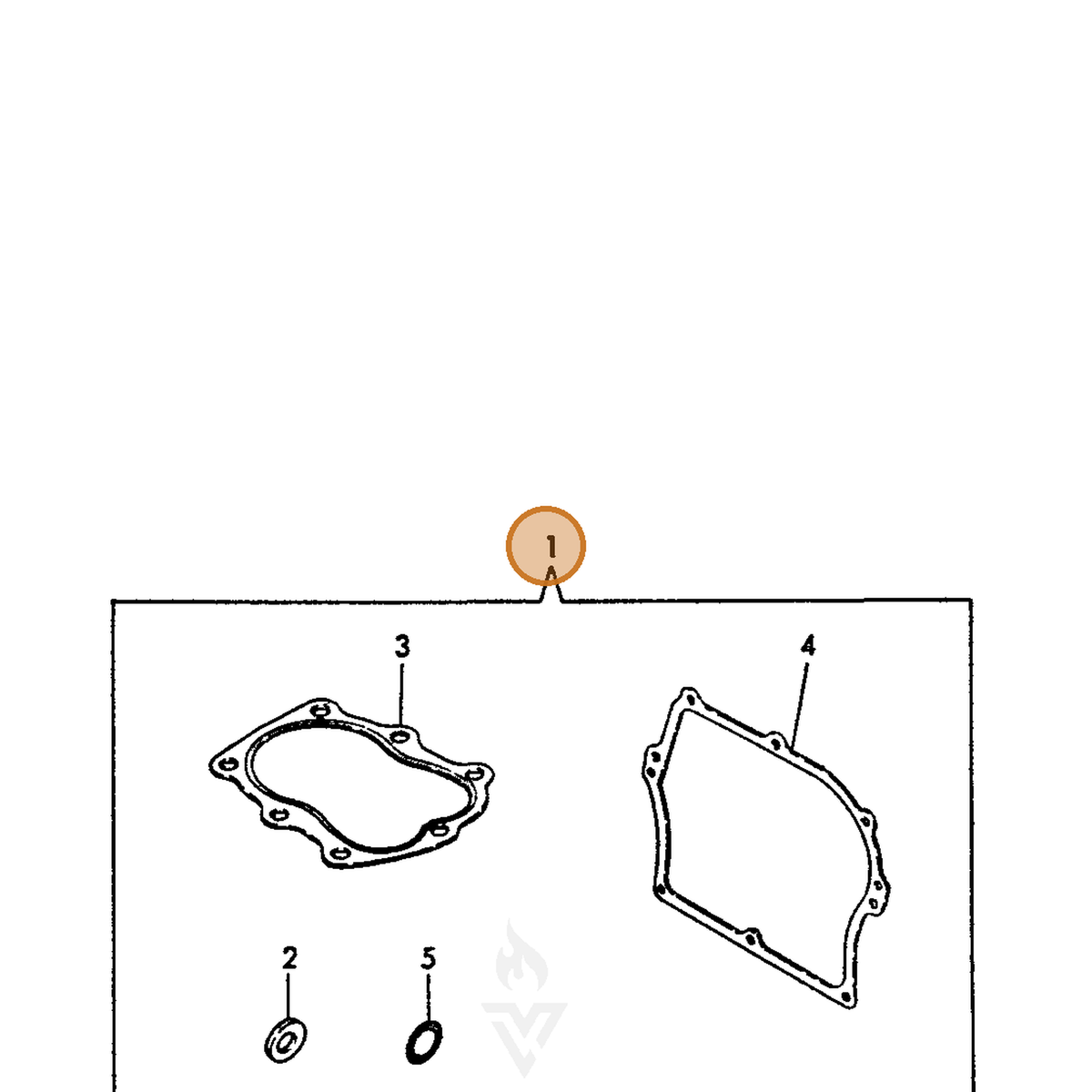 ECHO part Y76077092600 — IPL diagram snippet (6x zoom, amber highlight)