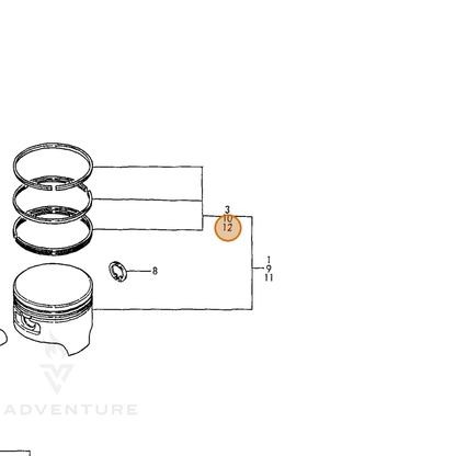 ECHO part Y76081022550 — IPL diagram snippet (6x zoom, amber highlight)
