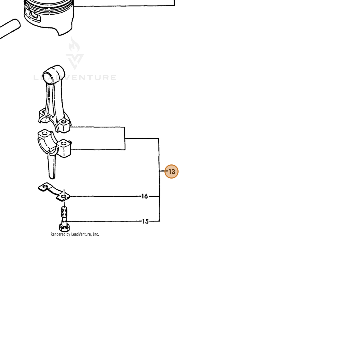 ECHO part Y76081023100 — IPL diagram snippet (6x zoom, amber highlight)