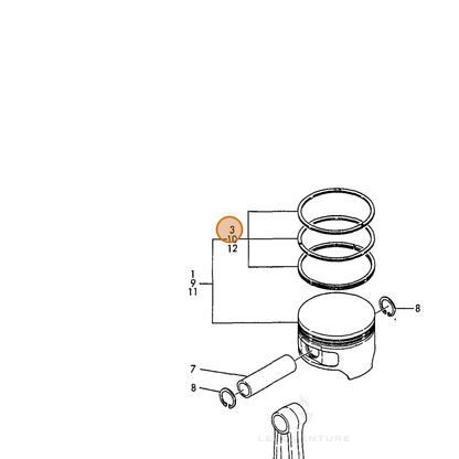 ECHO part Y76091022500 — IPL diagram snippet (6x zoom, amber highlight)