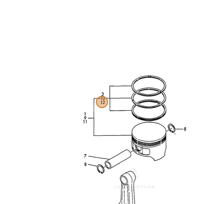 ECHO part Y76091022550 — IPL diagram snippet (6x zoom, amber highlight)