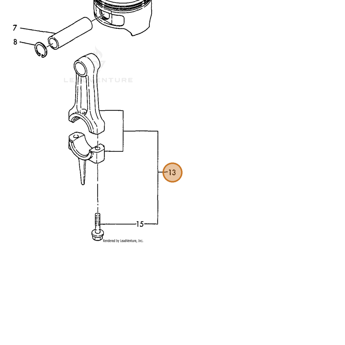 ECHO part Y76091023101 — IPL diagram snippet (6x zoom, amber highlight)