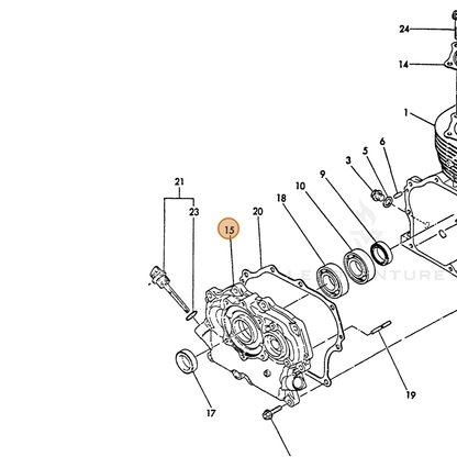 ECHO part Y76094001500 — IPL diagram snippet (6x zoom, amber highlight)