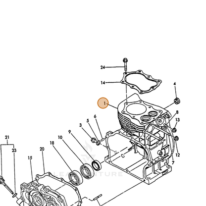 ECHO part Y76097001560 — IPL diagram snippet (6x zoom, amber highlight)