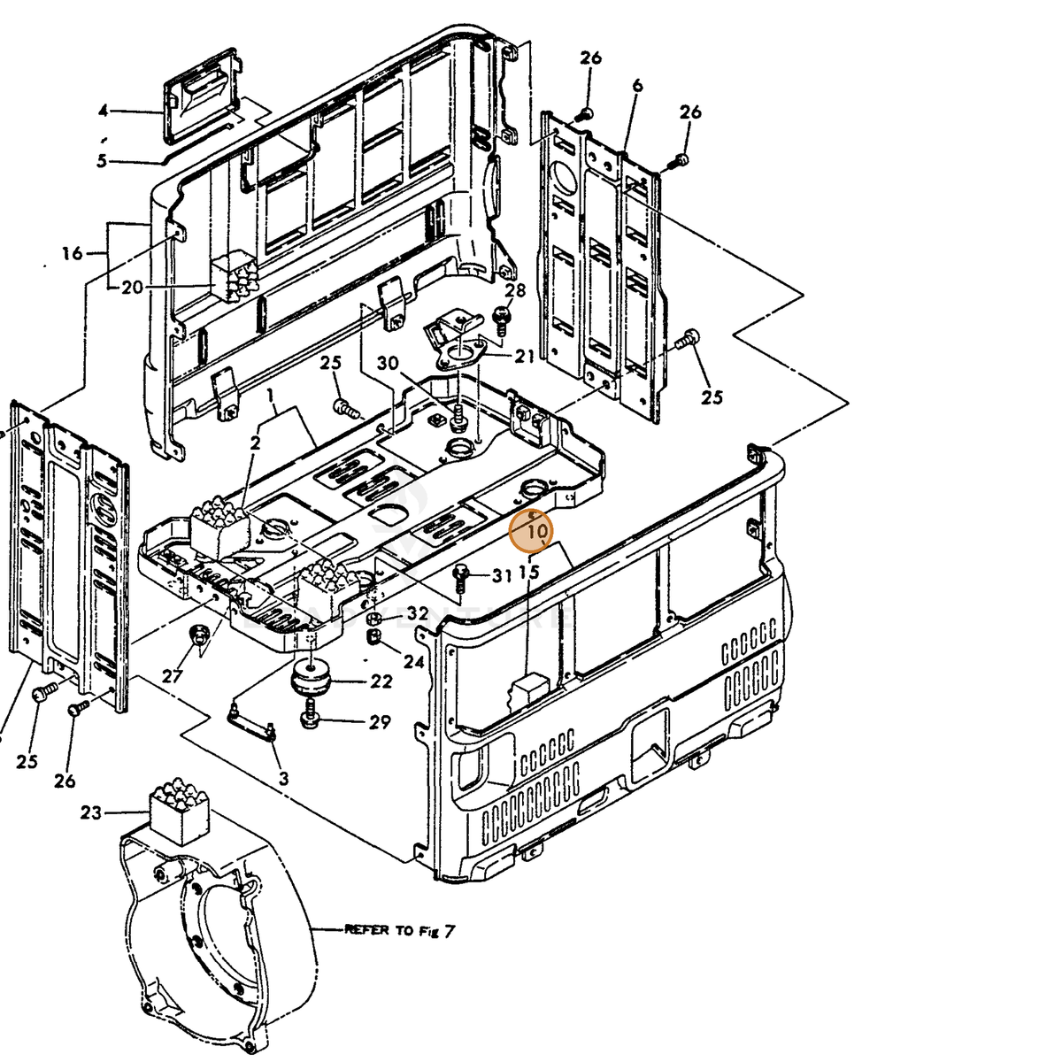 ECHO part Y78311008880 — IPL diagram snippet (6x zoom, amber highlight)