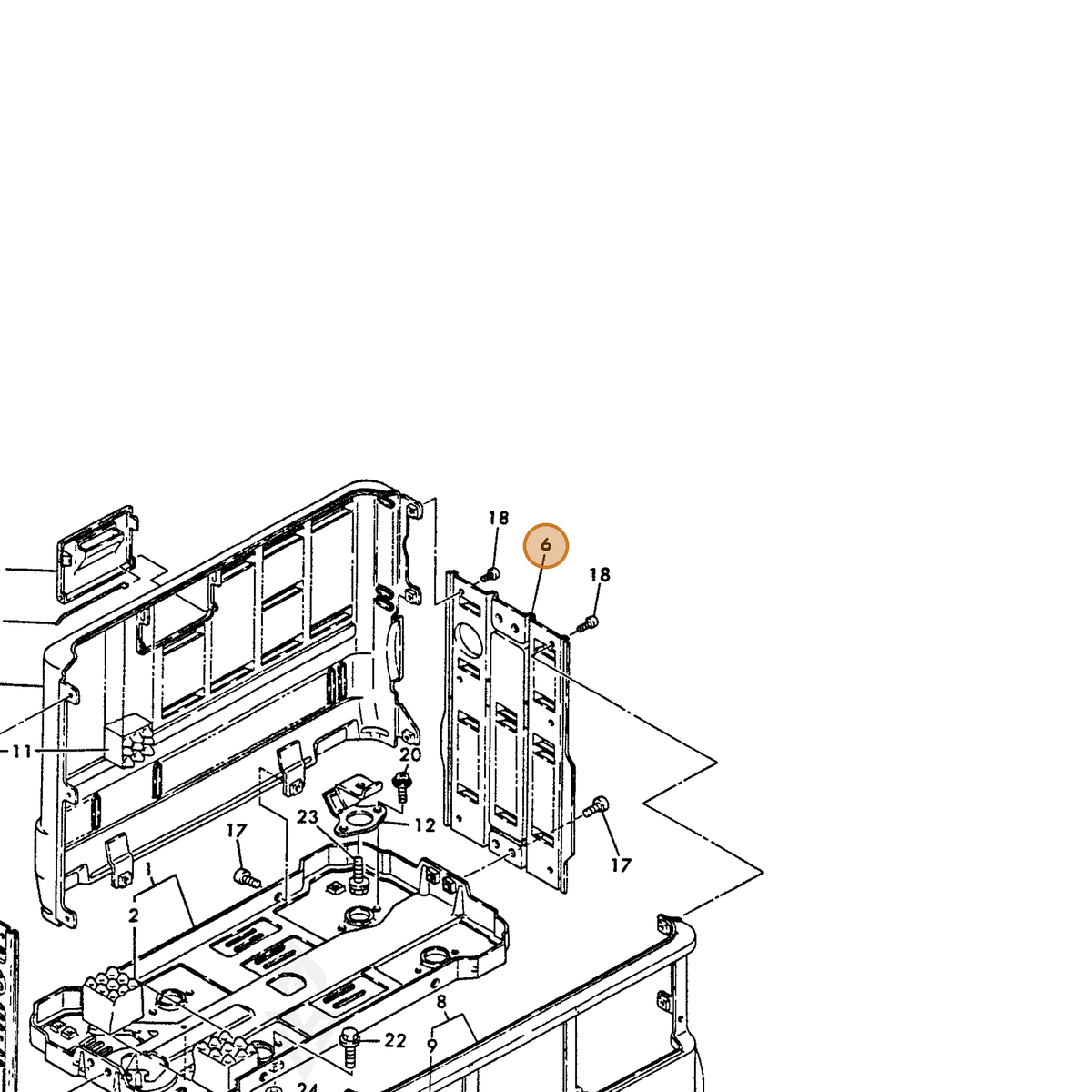 ECHO part Y78321008820 — IPL diagram snippet (6x zoom, amber highlight)