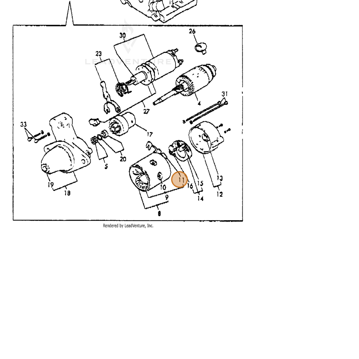 ECHO part Y92108231300 — IPL diagram snippet (6x zoom, amber highlight)
