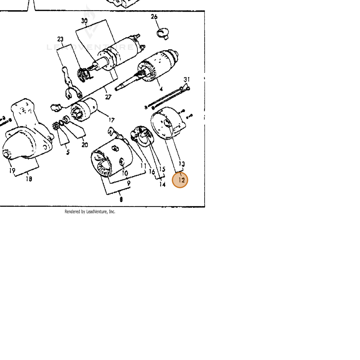 ECHO part Y92108330010 — IPL diagram snippet (6x zoom, amber highlight)