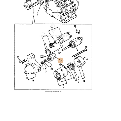 ECHO part Y92108450020 — IPL diagram snippet (6x zoom, amber highlight)