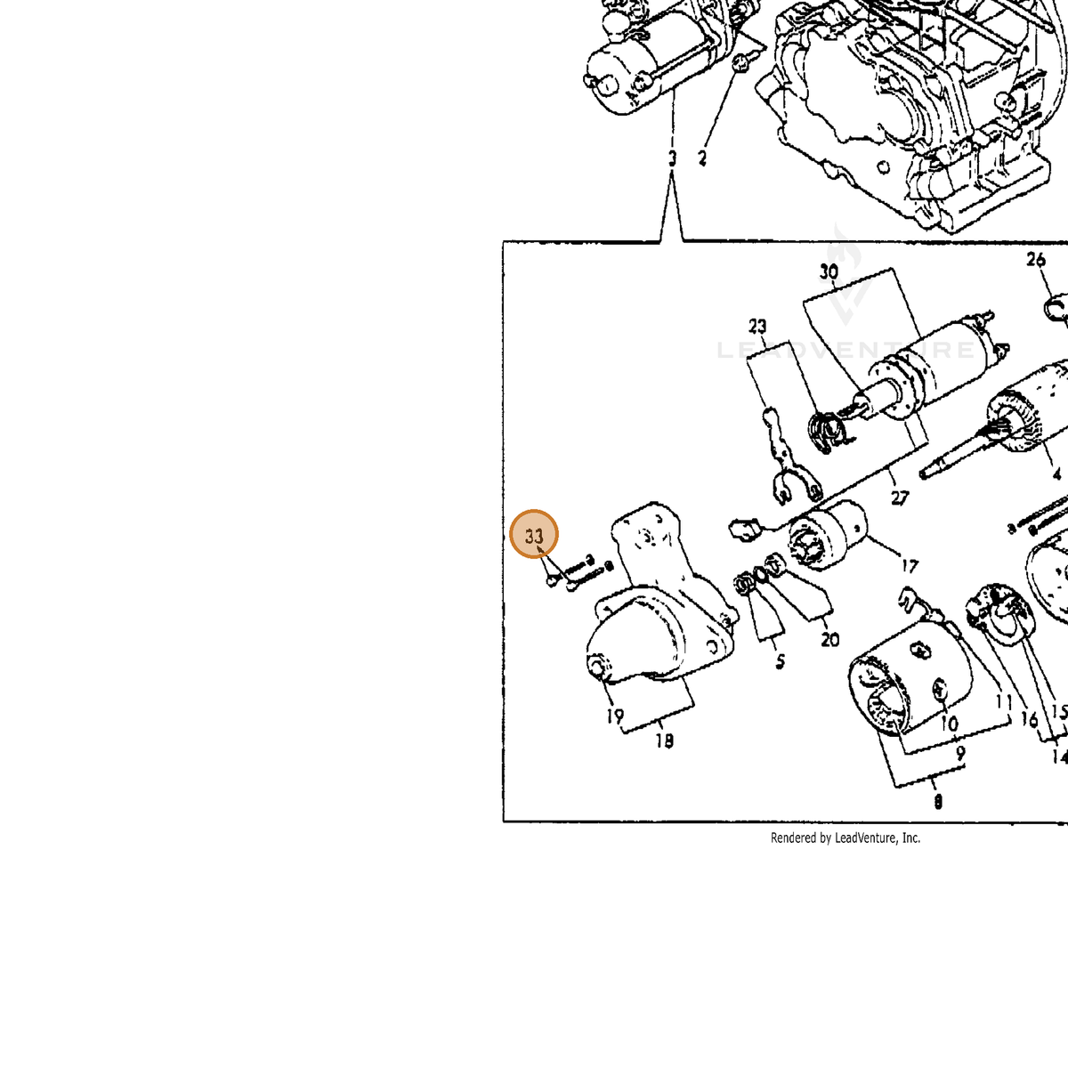 ECHO part Y92114586600 — IPL diagram snippet (6x zoom, amber highlight)