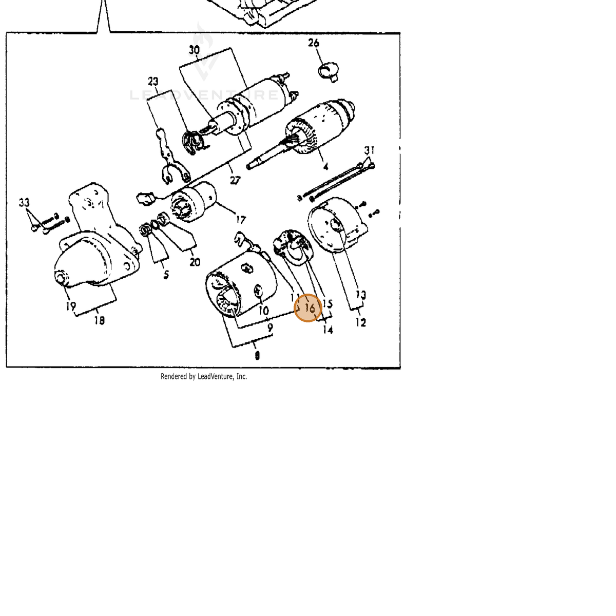ECHO part Y92114731400 — IPL diagram snippet (6x zoom, amber highlight)