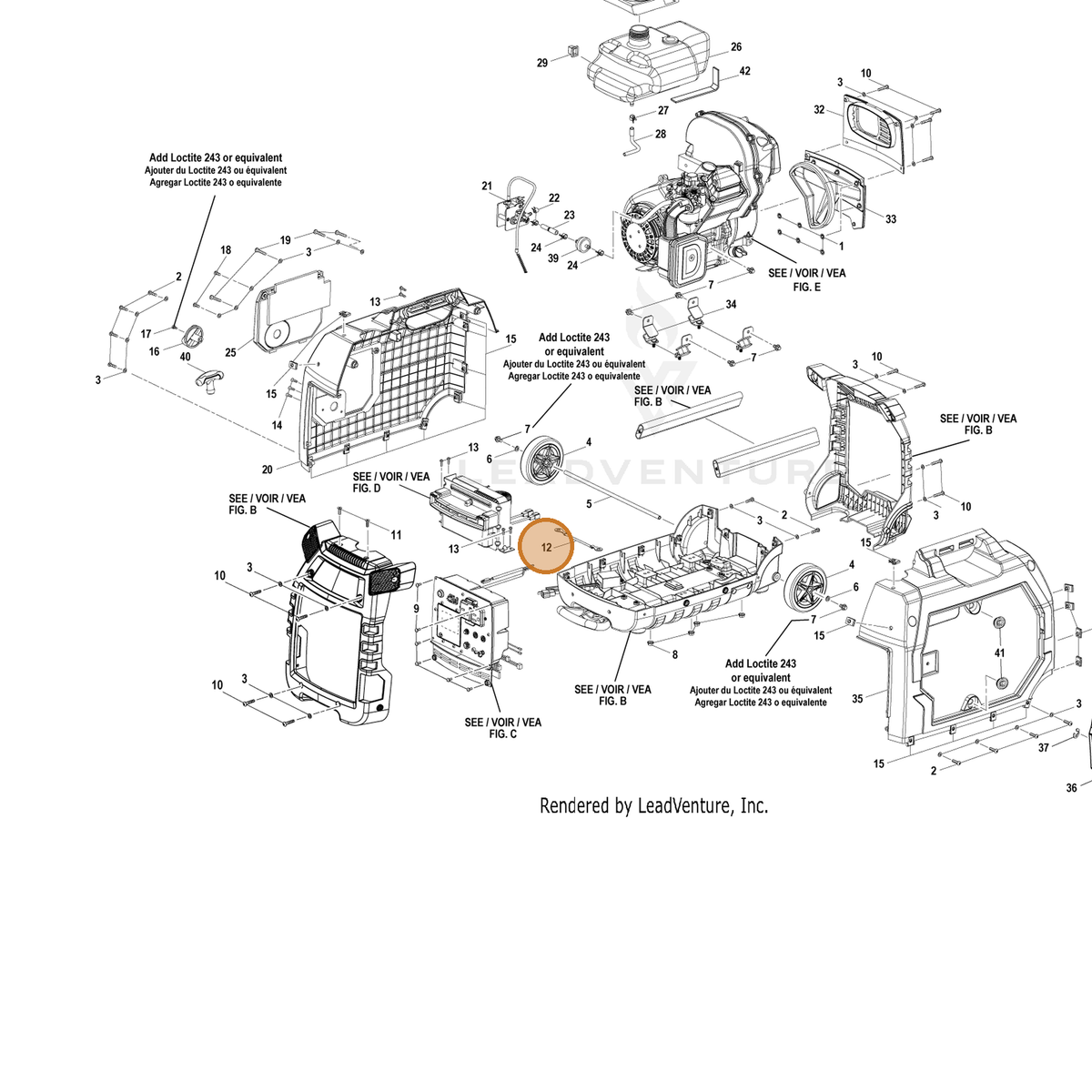 ECHO part YH301000050 — IPL diagram snippet (6x zoom, amber highlight)