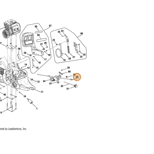 Echo part YH301000090 — IPL diagram snippet (6x zoom, amber highlight)