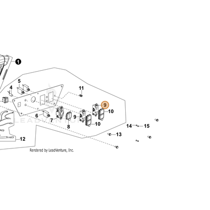 ECHO part YH304000070 — IPL diagram snippet (6x zoom, amber highlight)