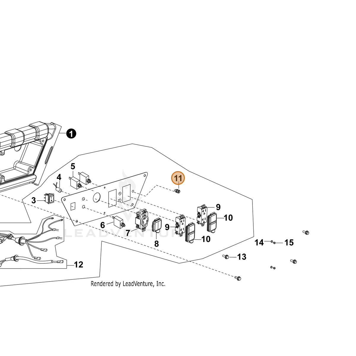 ECHO part YH304000080 — IPL diagram snippet (6x zoom, amber highlight)