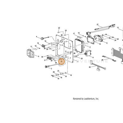 ECHO part YH310000040 — IPL diagram snippet (6x zoom, amber highlight)