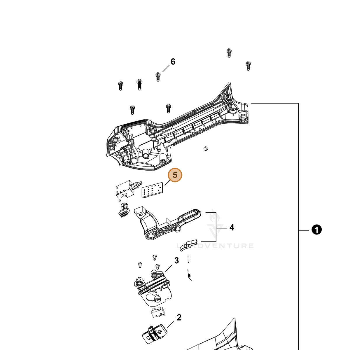 Echo part YH310000100 — IPL diagram snippet (6x zoom, amber highlight)