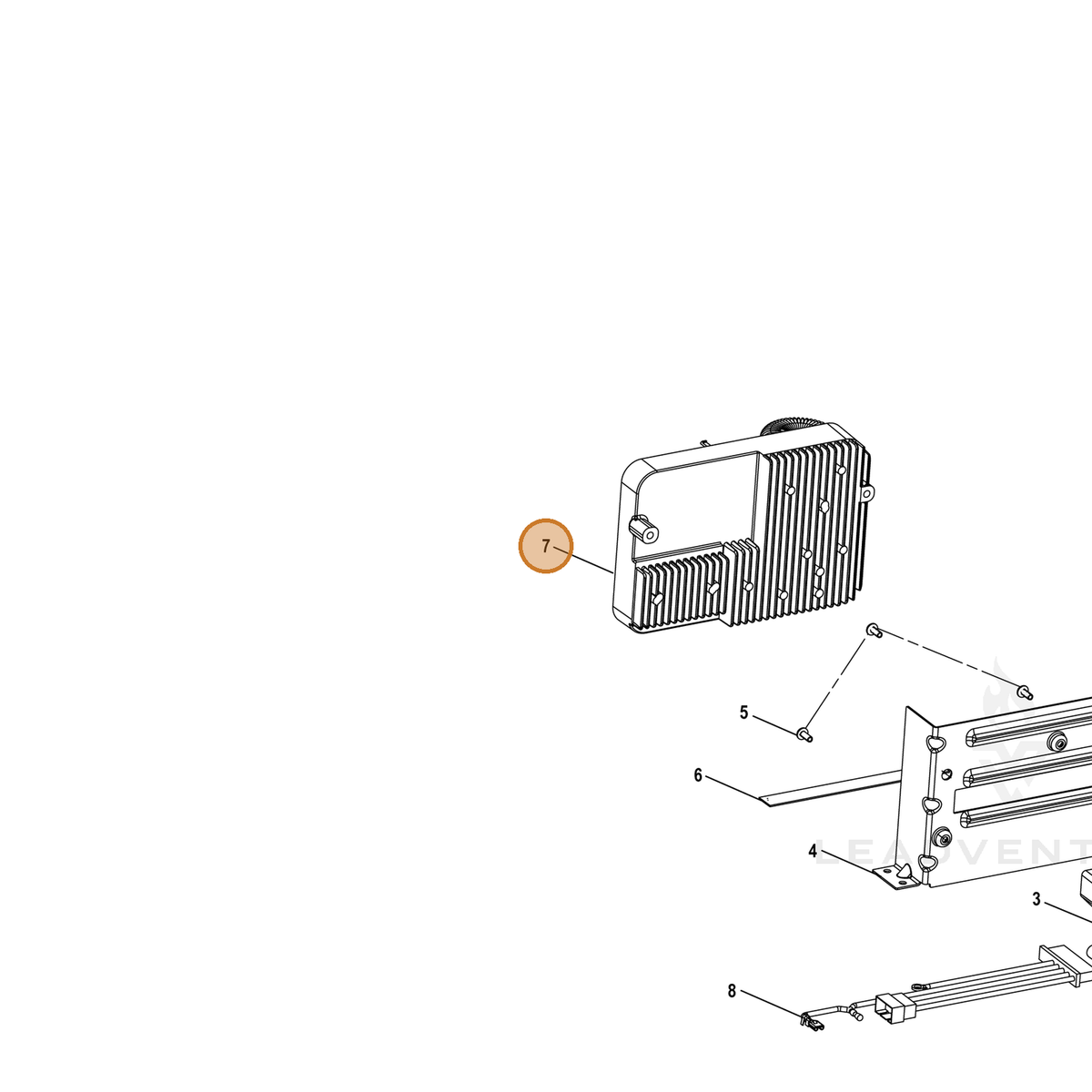 ECHO part YH311000000 — IPL diagram snippet (6x zoom, amber highlight)