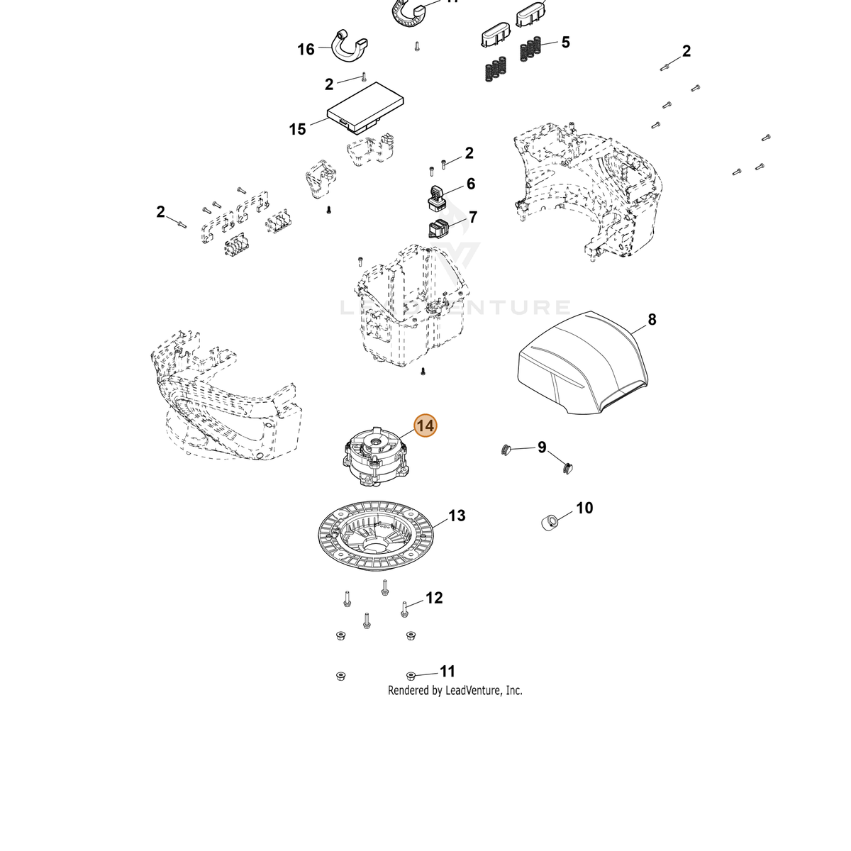 ECHO part YH313000030 — IPL diagram snippet (6x zoom, amber highlight)
