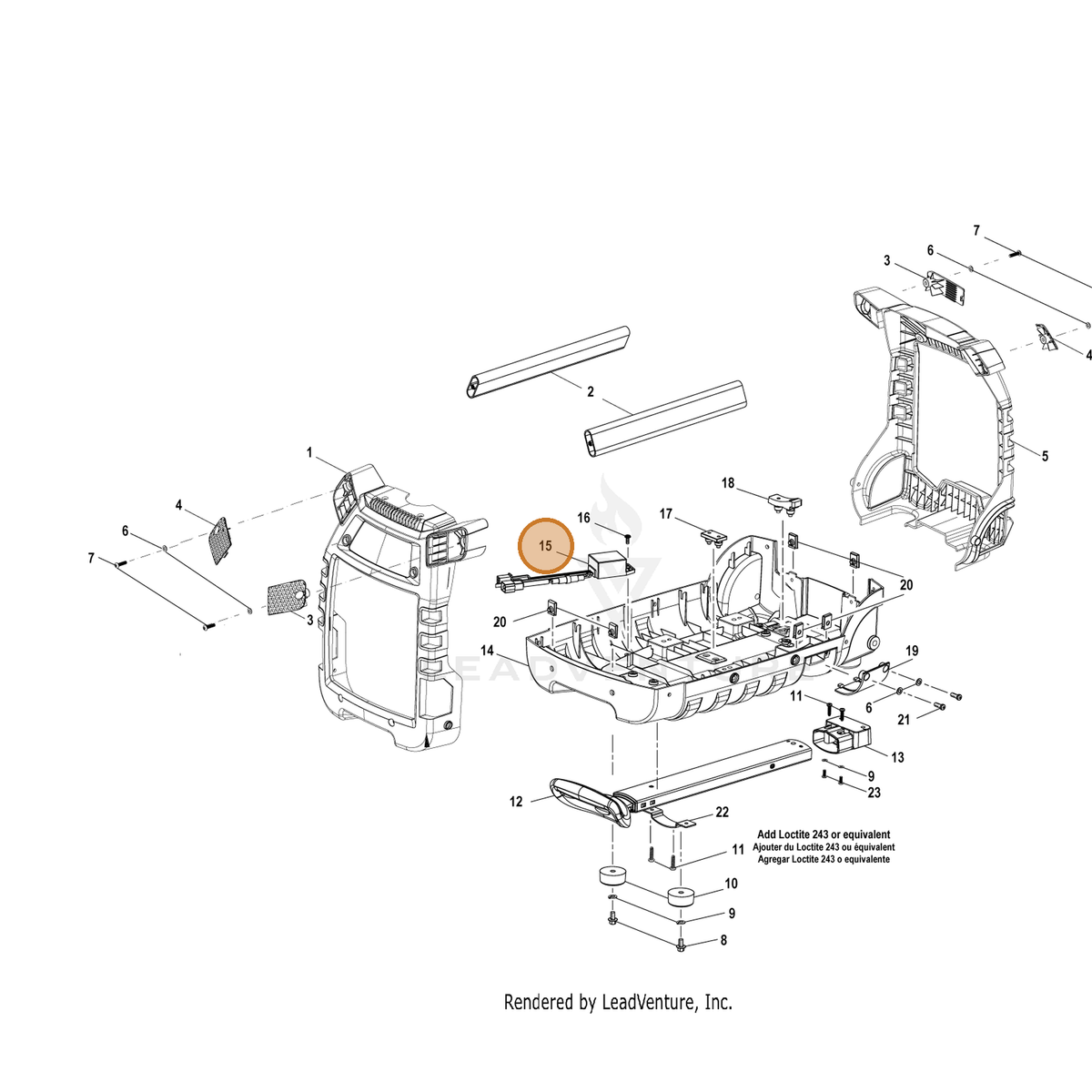 ECHO part YH314000030 — IPL diagram snippet (6x zoom, amber highlight)