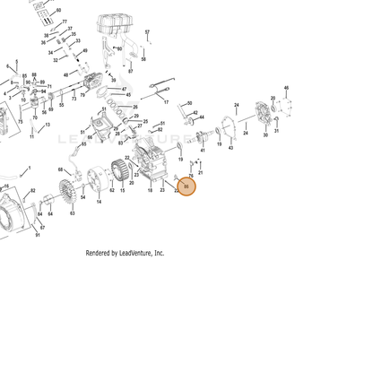 ECHO part YH314000040 — IPL diagram snippet (6x zoom, amber highlight)