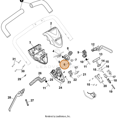 ECHO part YH314000060 — IPL diagram snippet (6x zoom, amber highlight)