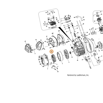 ECHO part YH315000020 — IPL diagram snippet (6x zoom, amber highlight)
