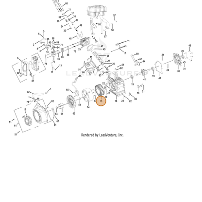 ECHO part YH315000040 — IPL diagram snippet (6x zoom, amber highlight)