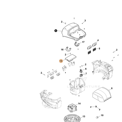ECHO part YH317000020 — IPL diagram snippet (6x zoom, amber highlight)