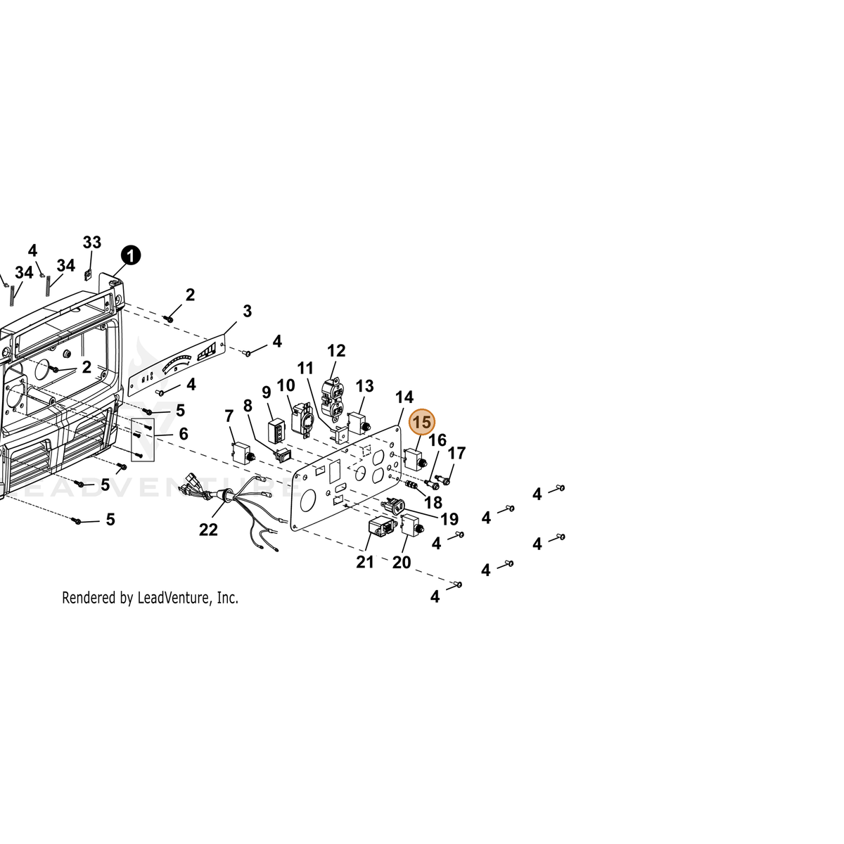 ECHO part YH318000080 — IPL diagram snippet (6x zoom, amber highlight)
