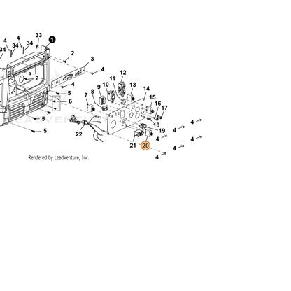 ECHO part YH318000090 — IPL diagram snippet (6x zoom, amber highlight)