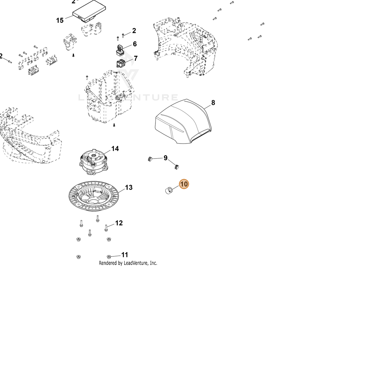 ECHO part YH318000110 — IPL diagram snippet (6x zoom, amber highlight)