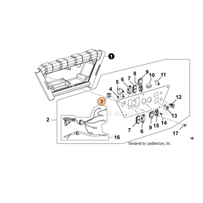 ECHO part YH321000050 — IPL diagram snippet (6x zoom, amber highlight)