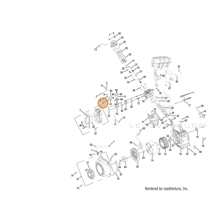 ECHO part YH321000100 — IPL diagram snippet (6x zoom, amber highlight)