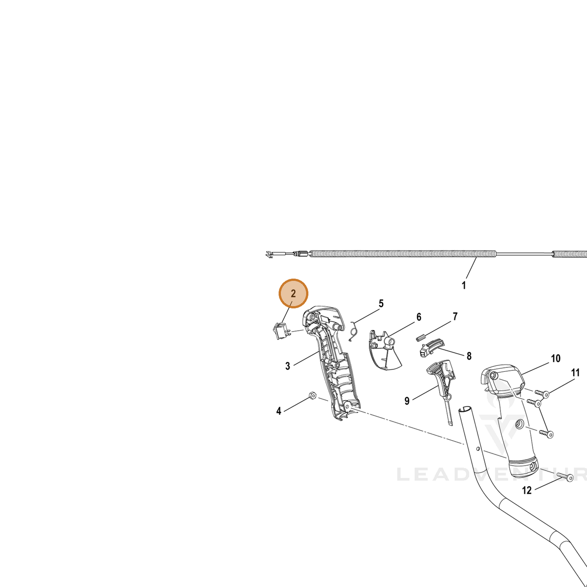 Echo part YH321000140 — IPL diagram snippet (6x zoom, amber highlight)