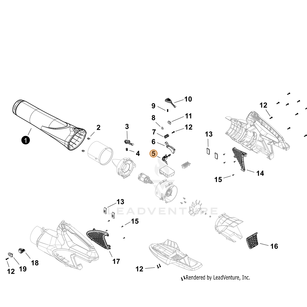 ECHO part YH321000220 — IPL diagram snippet (6x zoom, amber highlight)