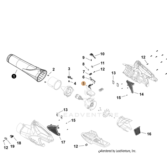 ECHO part YH321000220 — IPL diagram snippet (6x zoom, amber highlight)