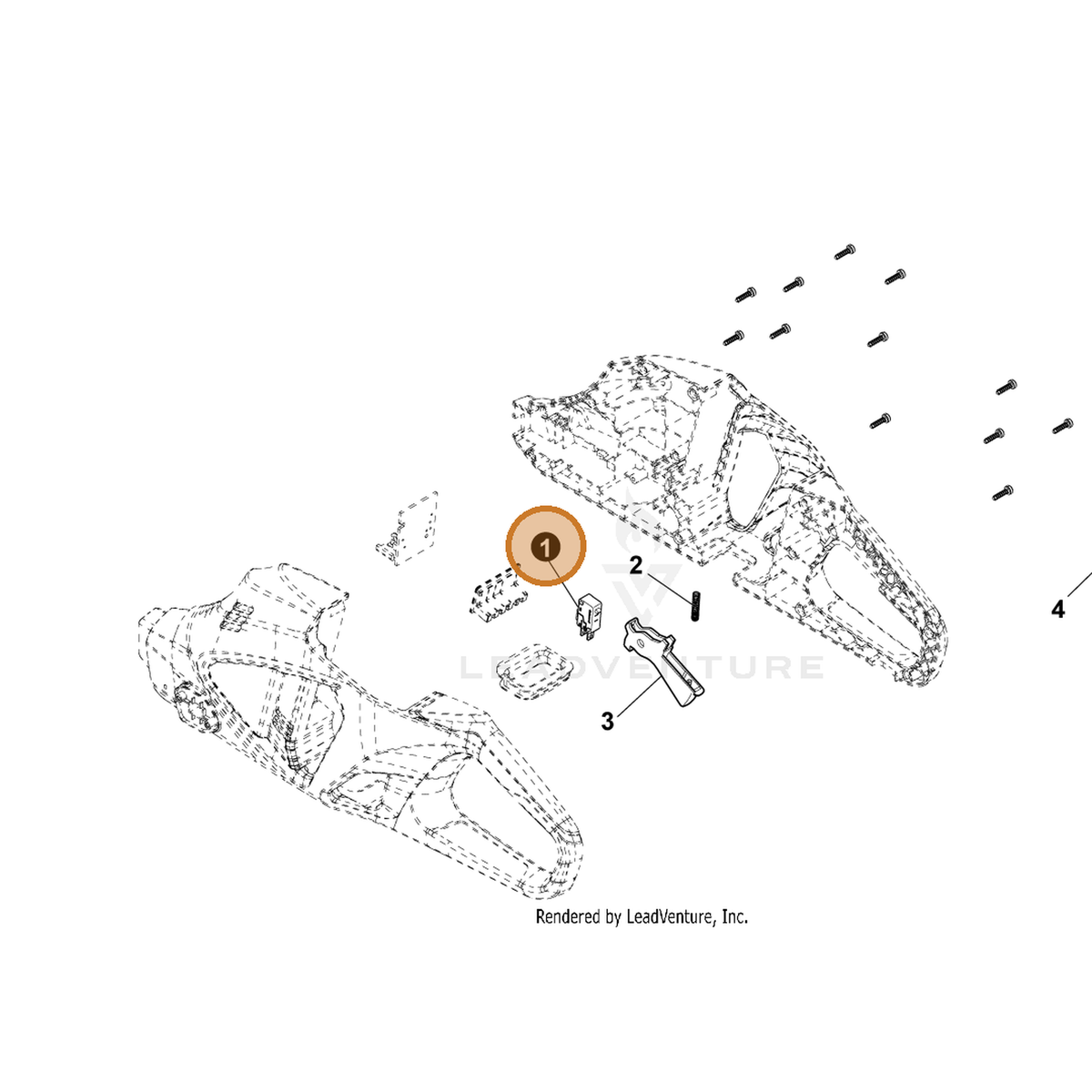 ECHO part YH321000240 — IPL diagram snippet (6x zoom, amber highlight)