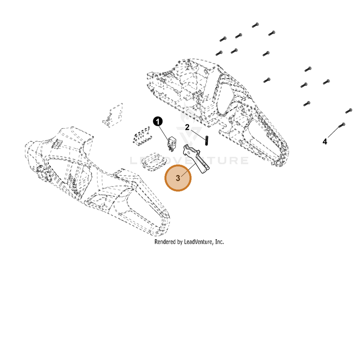 ECHO part YH321000250 — IPL diagram snippet (6x zoom, amber highlight)