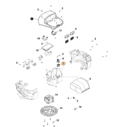 ECHO part YH321000290 — IPL diagram snippet (6x zoom, amber highlight)