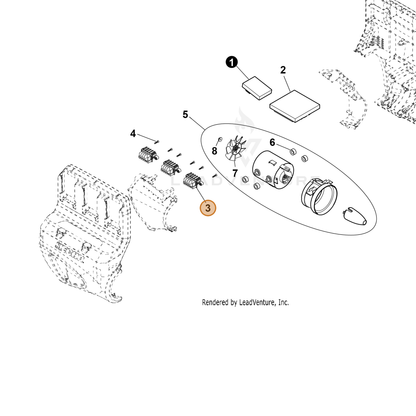 ECHO part YH322000010 — IPL diagram snippet (6x zoom, amber highlight)